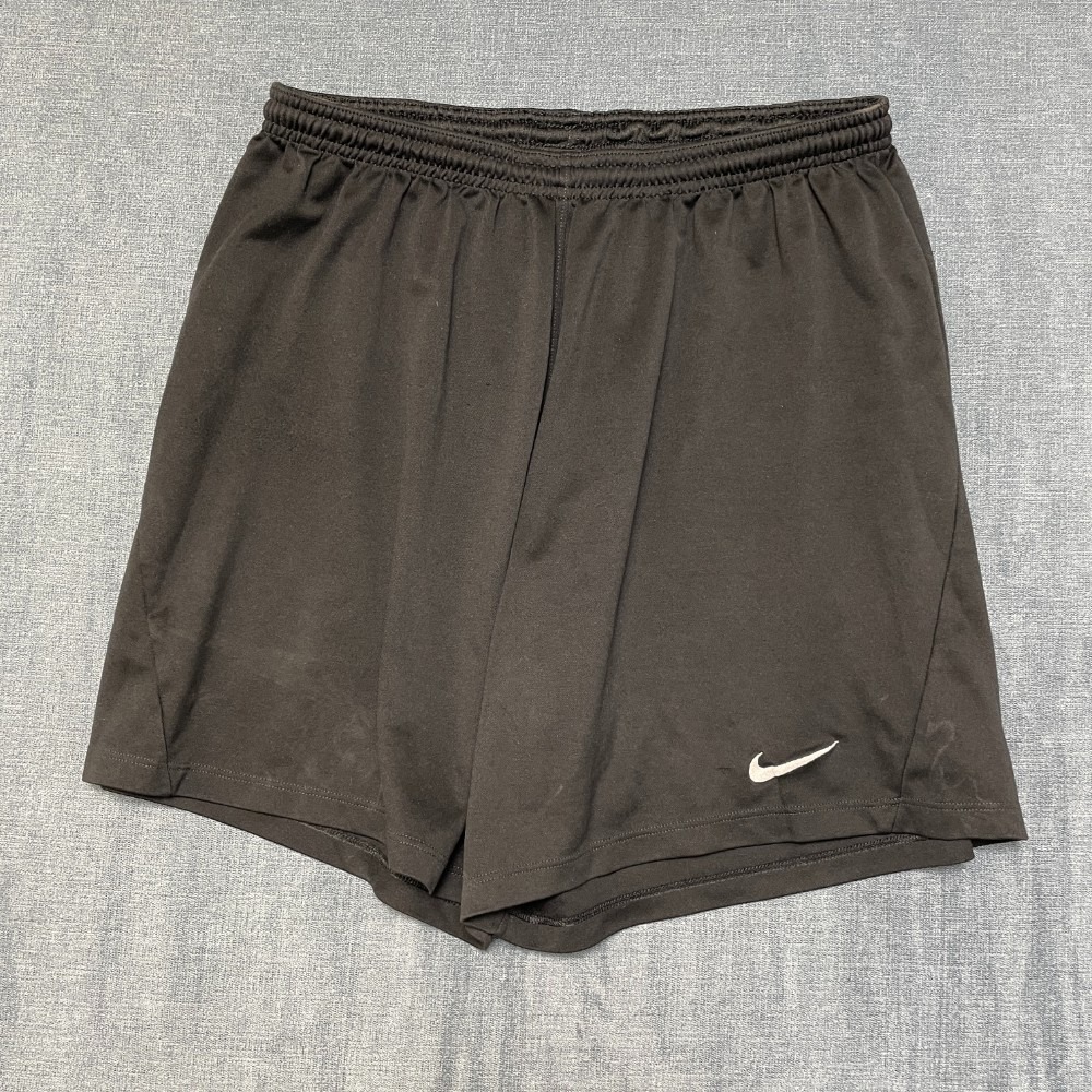 Nike Dri Fit Running Shorts Mens 30 Black Swoosh Logo Elastic Waist Sports Wear